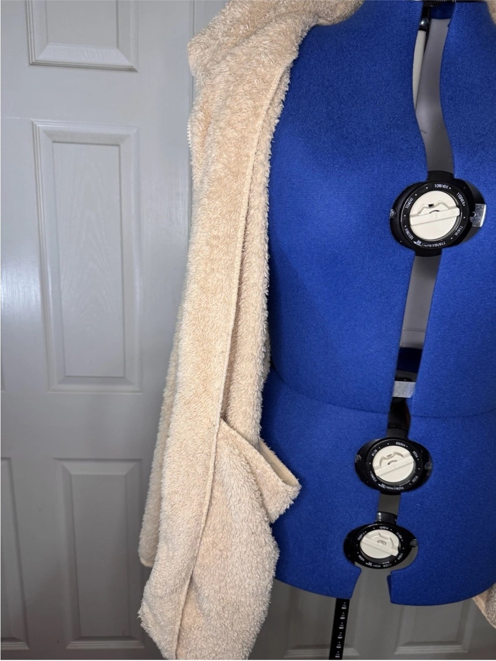 Woman Within Plush Cream Teddy Zip-Up Jacket - Picture 4 of 11
